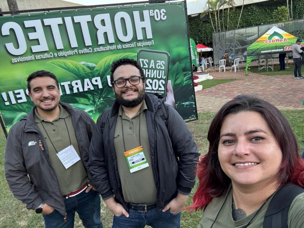 Especialistas Trapview na Hortitec 2025.